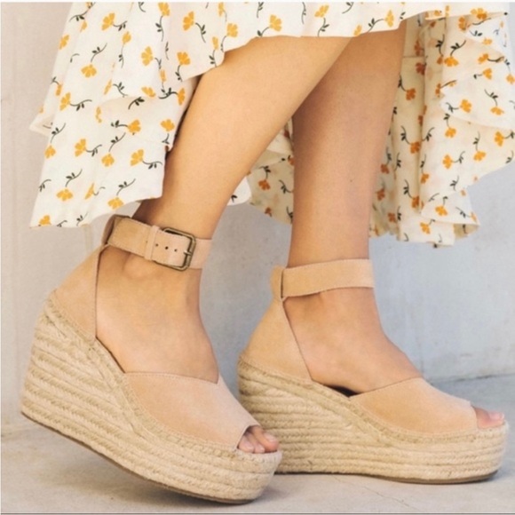 soludos positano platform wedge 7.5 comfort espadrilles - Picture 2 of 16